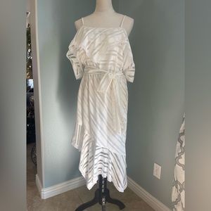 AQUA off the shoulder asymmetric summer dress, NWT